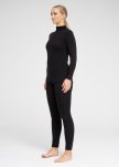 Langærmet t-shirt "half zip" | 100% merino uld | Sort -Dovre Women