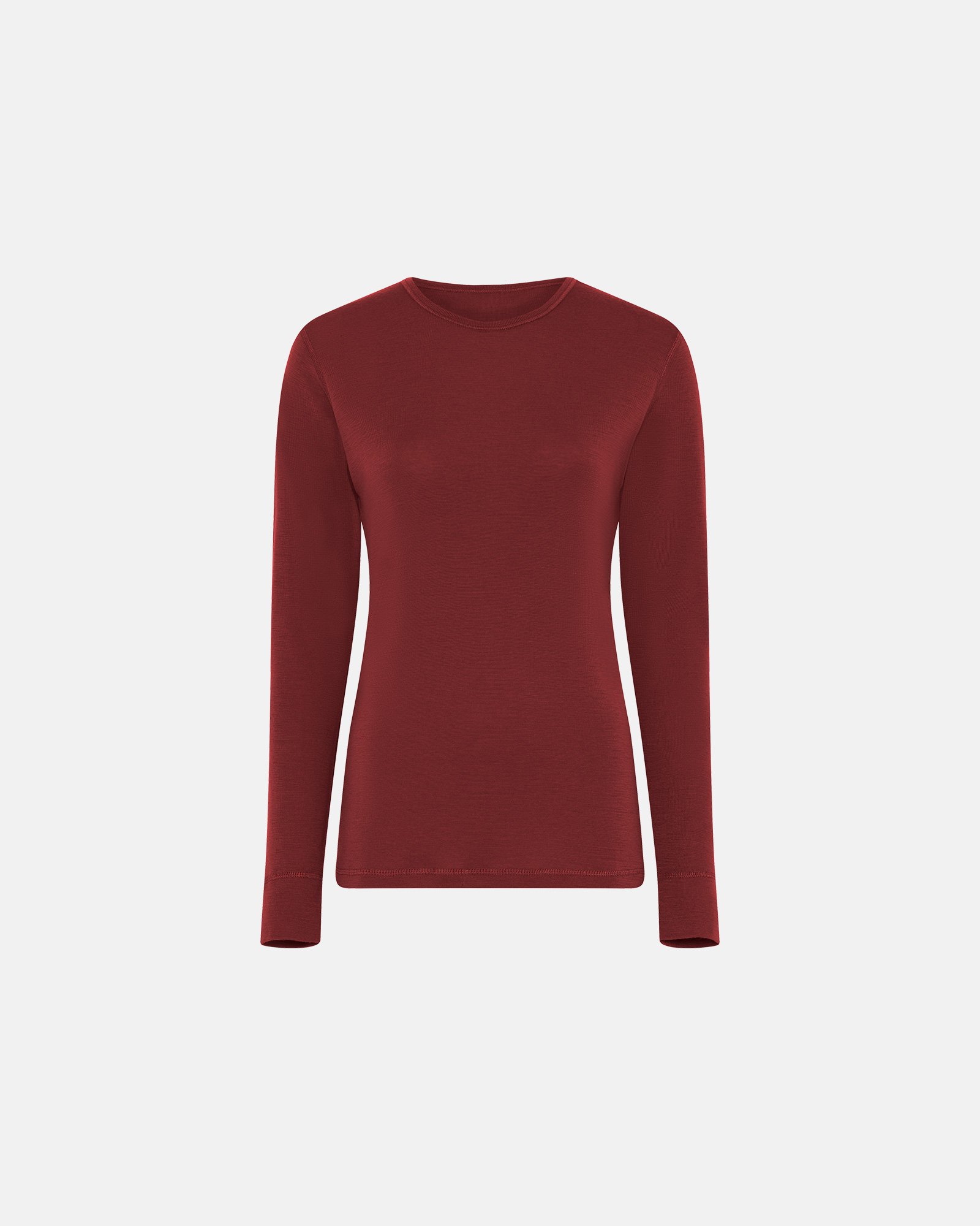 Langærmet t-shirt | 100% merino uld | Rød -Dovre Women