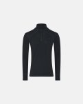 Langærmet t-shirt "half zip" | 100%  merino uld | Sort -Dovre