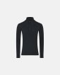 Langærmet t-shirt "half zip" | 100%  merino uld | Sort - Dovre