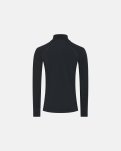 Langærmet t-shirt "half zip" | 100%  merino uld | Sort -Dovre
