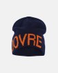 Beanie | 100% uld | Navy/orange - Dovre