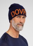 Beanie | 100% uld | Navy/orange -Dovre