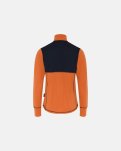 Langærmet t-shirt "half zip" | 100% merino uld | Orange/navy -Dovre