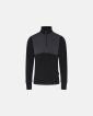 Langærmet t-shirt "half zip" | 100% merino uld | Sort/grå - Dovre