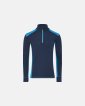 Langærmet t-shirt "half zip" | 100% merino uld | Navy/blå - Dovre