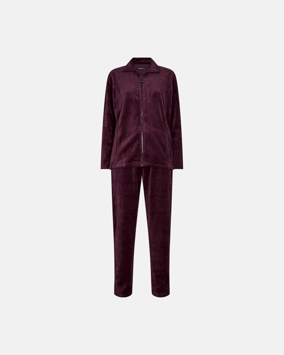 Decoy Pyjamas sæt i velour | Bomuld | Rød - XL