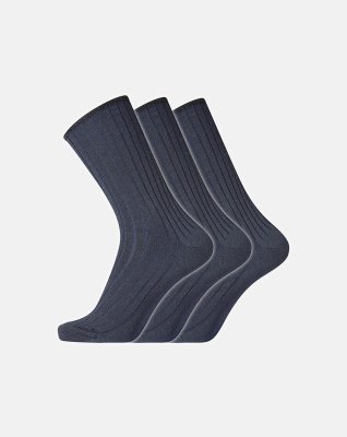 Strømper "no elastic" 3-pak | Uld | Navy -Dovre