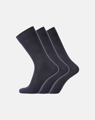 Strømper "no elastic" 3-pak | Bomuld | Navy -Dovre
