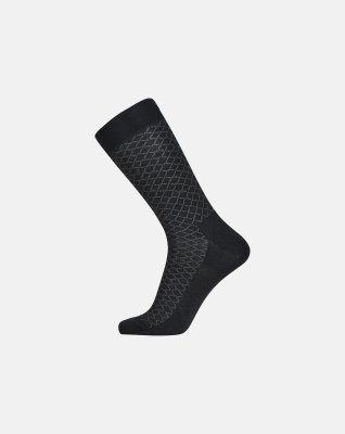 Strømper "no elastic" | Uld | Sort med mønster -Egtved