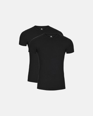 T-shirt "o-neck" 2-pak | GOTS bomuld | Sort -Dovre