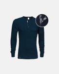 Langærmet t-shirt "Grandad" | 100% økologisk bomuld | Navy -Dovre