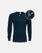 Langærmet t-shirt "Grandad" | 100% økologisk bomuld | Navy - Dovre