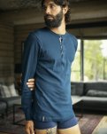 Langærmet t-shirt "Grandad" | 100% økologisk bomuld | Navy -Dovre