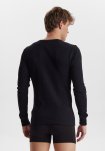 Langærmet t-shirt "Grandad" | 100% økologisk bomuld | Sort -Dovre