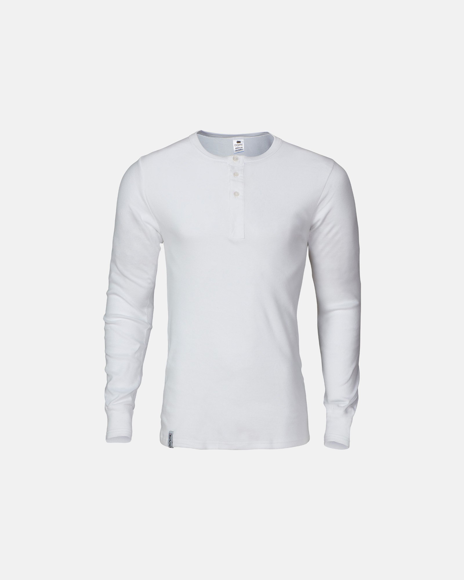 Langærmet t-shirt "Grandad" | 100% økologisk bomuld | Hvid -Dovre