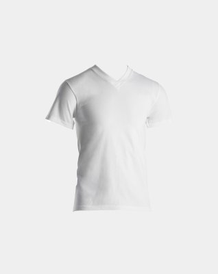 T-shirt "v-hals" | 100% økologisk bomuld | Hvid -Dovre