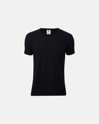 T-shirt "v-neck" | 100% økologisk bomuld | Sort -Dovre