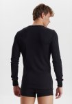 T-shirt langærmet "rib" | Økologisk bomuld | Sort -Dovre