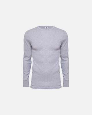 Langærmet t-shirt | 100% økologisk bomuld | Lys grå -Dovre