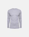 Langærmet t-shirt | 100% økologisk bomuld | Lys grå -Dovre
