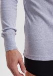 Langærmet t-shirt | 100% økologisk bomuld | Lys grå -Dovre