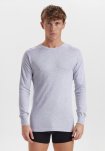 Langærmet t-shirt | 100% økologisk bomuld | Lys grå -Dovre