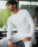Langærmet t-shirt | 100% økologisk bomuld | Hvid -Dovre