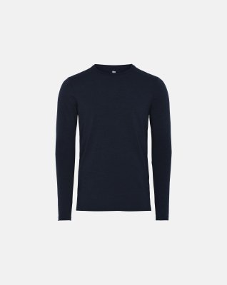 Langærmet undertrøje | 100% knitted merino uld | Marine -Dovre