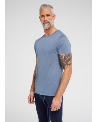 T-shirt | 100% økologisk uld | Blå -Dovre
