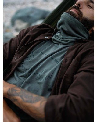 T-shirt | 100% økologisk uld | Grøn m. print -Dovre