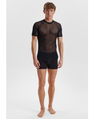 T-shirt "mesh" | 100% merino uld | Sort -Dovre