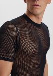 T-shirt "mesh" | 100% merino uld | Sort -Dovre