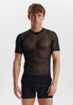 T-shirt "mesh" | 100% merino uld | Sort -Dovre