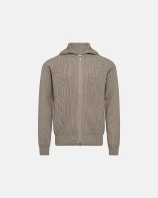 Pullover med lynlås | Bomuld | Sand