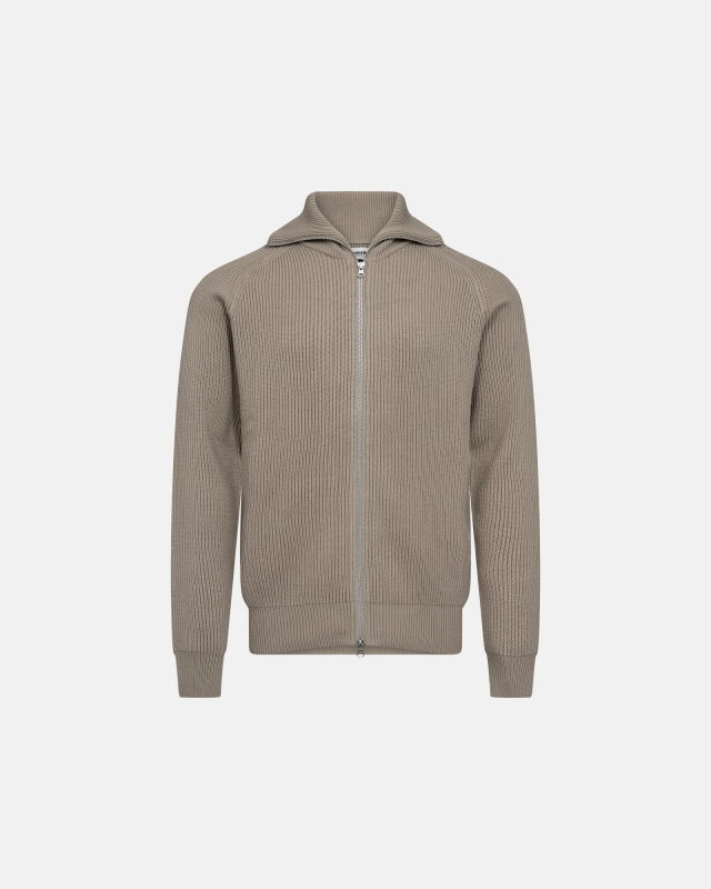Pullover med lynlås | Bomuld | Sand