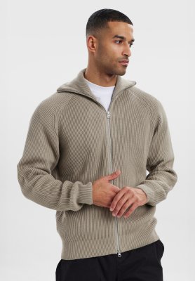 Pullover med lynlås | Bomuld | Sand
