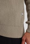 Pullover med lynlås | Bomuld | Sand -Resteröds