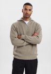 Pullover med høj hals | Bomuld | Sand -Resteröds