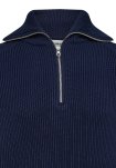 Pullover med høj hals | Bomuld | Navy -Resteröds