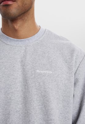 Sweatshirt m. logo | Bomuld | Lys grå