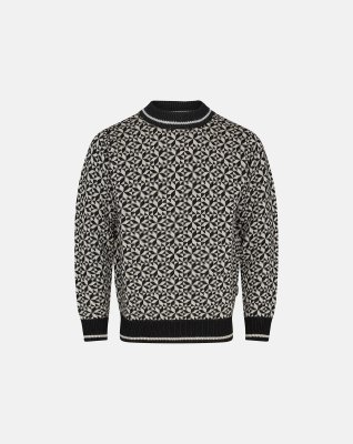 Pullover "strik" | 100% uld | Blå -Dovre