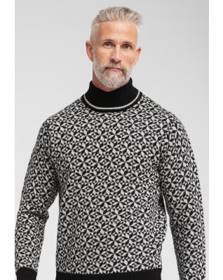 Pullover "strik" | 100% uld | Blå -Dovre