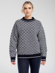 Pullover "strik" | 100% uld | Blå -Dovre