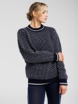 Pullover "strik" | 100% uld | Navy -Dovre