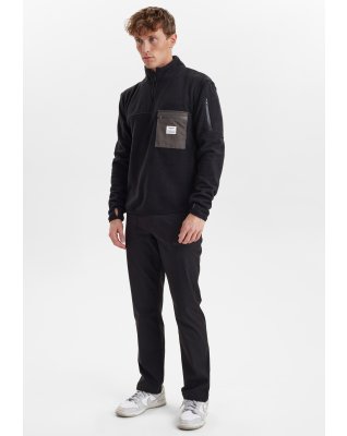 Fleece Pullover | 100% recycled polyester | Sort -Resteröds