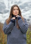 Cable strik med lynlås | 100% uld | Multifarvet -Dovre