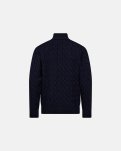 Cable strik med lynlås | 100% uld | Navy -Dovre