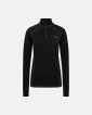 Langærmet t-shirt "half zip" | 100% merino uld | Sort - Dovre Women