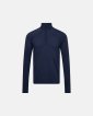 Langærmet t-shirt "half zip" | 100%  merino uld | Navy - Dovre